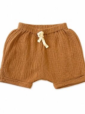 Wild Wawa Gauze Cotton Shorts 3-6M Camel EUC